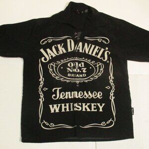 VTG Dragonfly Jack Daniels Button Down Old No 7 Camp Shirt Mens Double Side Sz L